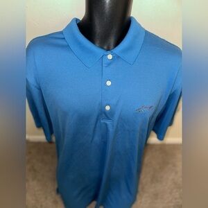 Mens used pre own Greg Norman collection size XL blue golf polo shirt